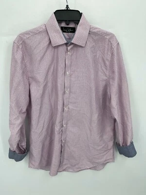 Nicole Miller Dress Shirt Mens Medium Multi Print Flip Cuff Long Sleeve Designer - Image 1 of 4