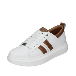 Scarpe uomo ALEXANDER SMITH 42 EU sneakers bianco pelle marrone EX549-42 - Photo 1 sur 5