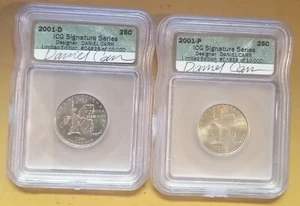 2001 P & D New York State 25C ICG Signature Series Daniel Carr, 4928/10,000 - Picture 1 of 2