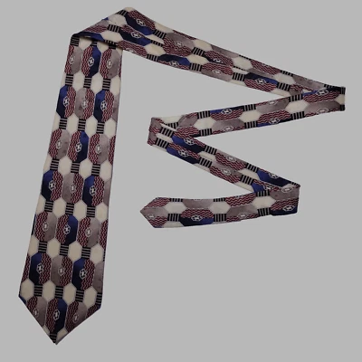 Галстук Oscar De La Renta мужской геометрический 100% шелк галстук ручной работы в США - Изображение 1 из 4