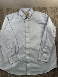 Camisa Duluth Trading Para Hombres XL Azul Blanco Luchador de Arrugas Con Botones Manga Larga - Imagen 1 de 8