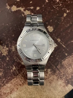 Relógio masculino Azzaro VISIT com pulseira de data prata - Imagem 1 de 4