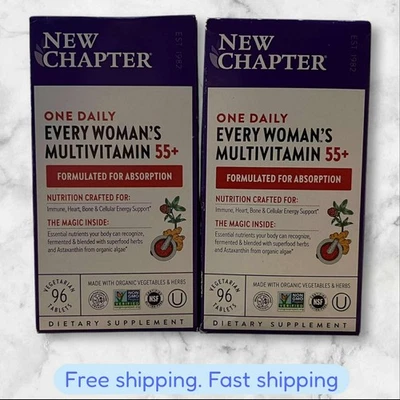 FOR 2 New Chapter Every Woman's One Daily Multivitamin 55+ -96 Count EXP05/2026 - Image 1 of 2