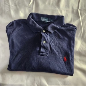 Polo Ralph Lauren L Para Hombres Azul Marino Rojo Poni Manga Corta Polo - Imagen 1 de 4