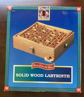 Classic Games Solid Wood Labyrinth 1996 Skill Game Hasbro Vintage Wood Game - Image 1 of 4