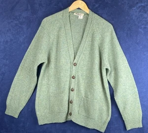 Vg Moffat Handloom Weavers Pure Fine Wool V Neck Cardigan Long Sleeve Green 44 - Picture 1 of 9
