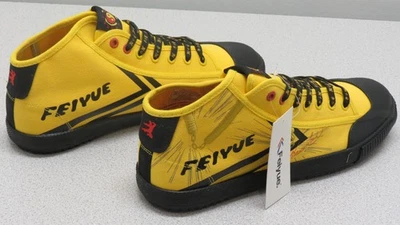 Feiyue Bruce Lee 1920 Mid - Zapatos Artes Marciales FU100185M - talla 12M Amarillo/Negro NUEVO Foto 1 de 4