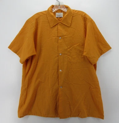 VINTAGE Arrow Shirt Men Large Sanforized Decton Iron Loop Collar Camp 60s USA * - Image 1 of 4