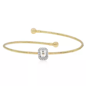 BRAZALETE BRAZALETE DE BYPASS ORO AMARILLO PAVE DIAMANTE VERDE DIAMANTE AMARILLO 14K - Imagen 1 de 1