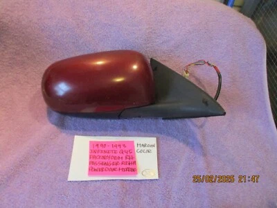 1990 - 1993 年 INFINITI Q45 工厂 MAROON 右电源门镜测试 免运费 — 第 1/4 张图片