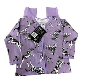 Bonds Zippy Wondersuit Sz 12-18 Months NWT Purple Zebra Print - Picture 1 of 4