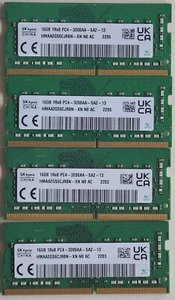 SK Hynix 64GB 4x16GB 1RX8 DDR4 PC4-25600 3200MHz SoDIMM Laptop Memory RAM - Picture 1 of 1