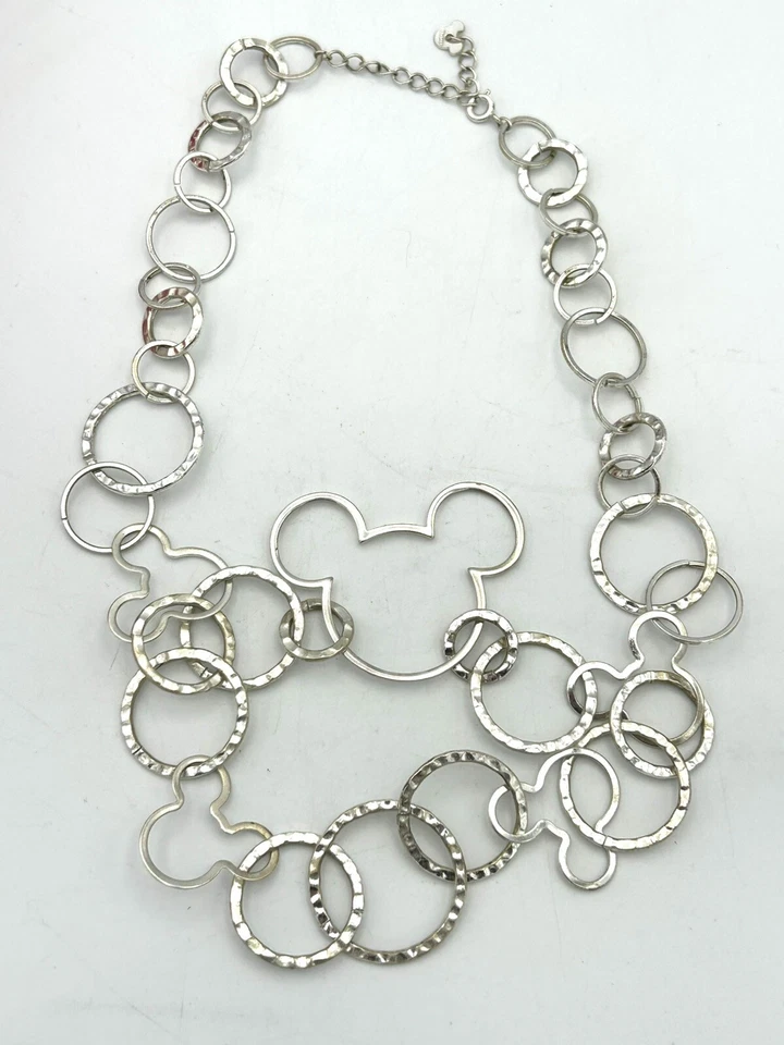 Disney Minnie Mouse Ears Circle Chain Necklace Tag Rare Authentic Adjustable 18” - Image 1 of 4