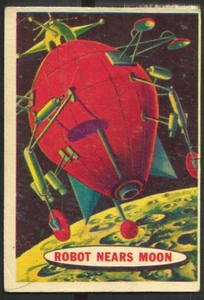 1957 Topps Space Cards Robot Nears Moon Card No. 8 - Imagen 1 de 2