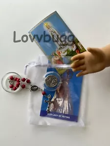 Genuine Fatima Rosary Set for American Girl 18" DOLL Child Communion SHIPDEAL! - Foto 1 di 11