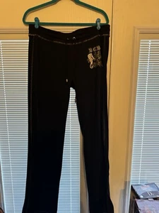 BCBG Maxazria Damen Jogginghose weites Bein Kordelzug Pull On schwarz Gr. XL - Bild 1 von 9