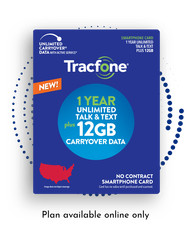TracFone 1 Year/365 Unlimited Talk & Text 12.0 GB of Data at 4G LTE Speed