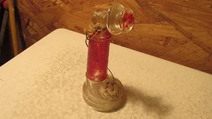 Antique Victory Glass Candle Stick Telephone Candy Container - Picture 1 of 2