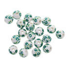 20pcs Round Floral Ceramic Porcelain Loose Spacer Beads for Jewelry Making Craft