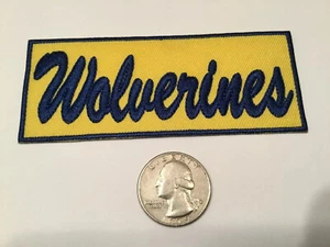 The University Of Michigan Wolverines Vintage Embroidered Iron On Patch 4” X 1.5 - Picture 1 of 2