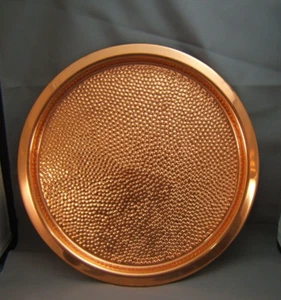 Bandeja empañada de cobre liso 12 1/8" de diámetro - Imagen 1 de 4
