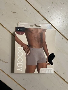 NEW Boody Mens Organic Bamboo Original Boxers Underwear Black - Picture 1 of 4