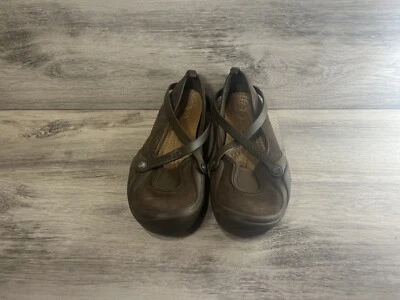CROCS Mujer Marrón Celeste Sin Cordones Mary Jane Goma Impermeable Planos Marrón Talla 10 Foto 1 de 4