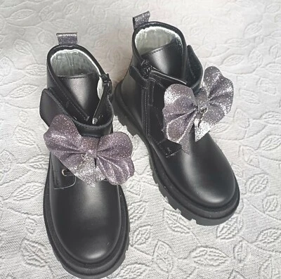 ANFIBI BIMBA PELLE COL.NERO MONNALISA CON FIOCCO N.27 o N.29 - Immagine 1 di 4