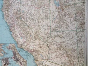 California Utah Nevada Arizona San Francisco Salt Lake City 1930's large map - Picture 1 of 5