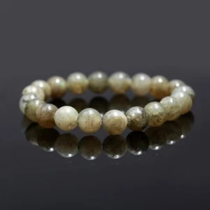6-8MM Genuine Labradorite Round Beaded Stretchable Bracelet 6-9" For Men Woman - Picture 1 of 10
