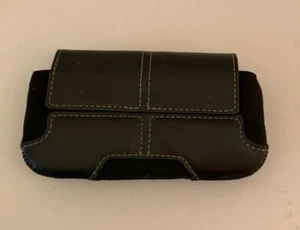 Leather Black Cell Phone Case Magnetic Flip Cover Belt Clip 4 x 3 inches - Picture 1 of 6