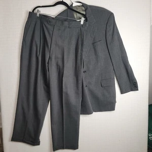 JOSEPH ABBOUD 43R 38x30 Two Piece Gray Check Couture Suit - Picture 1 of 23