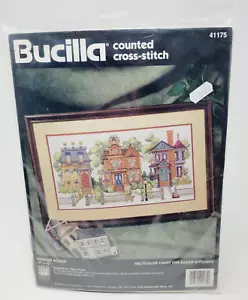 Bucilla Houses Counted Cross Stitch Kit Diamond Avenue SEALED 18"x10" - Picture 1 of 3