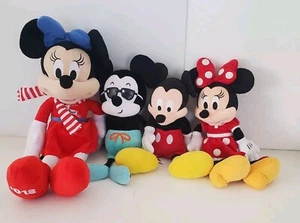 4 Mickey Minnie Mouse Plush Stuffed Dolls Disneyland Walt Disney World Parks - Picture 1 of 17