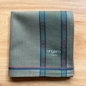 HANDKERCHIEF MEN'S POCKET SQUARE VINTAGE GREEN STRIPED PLAIN COTTON 18" A0982 - Picture 1 of 3