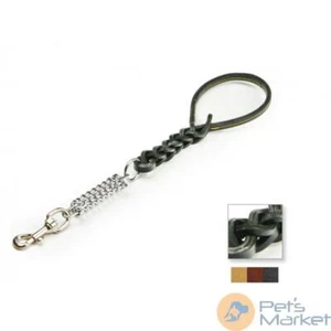 Pets GUINZAGLIO IN CUOIO PER CANE IN TRIPLA TRECCIA CON MOLLA D. 500 mm EUROCUOI - Foto 1 di 1