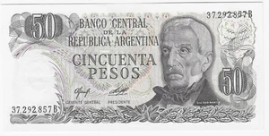 ARGENTINA 50 pesos Banknote ND 1977 P301a UNC - Picture 1 of 2
