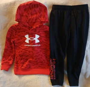 UNDER ARMOUR RED*BLACK & WHITE HOODED PANTS OUTFIT-CHILD SIZE 6-NEW WITH TAGS - Picture 1 of 5