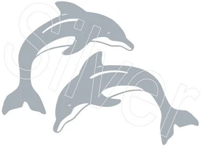 DOLPHIN ~ PAR DE ~ SE PUEDE CORTAR PARA HACER DOS INDIVIDUALES ~ CALCOMANÍA/PEGATINA - Imagen 1 de 13
