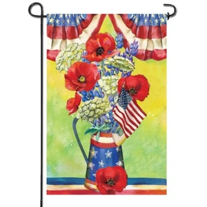 Anley 4. Juli Sommerblumen patriotisch USA amerikanische Gartenfahnen doppelseitig - Bild 1 von 7