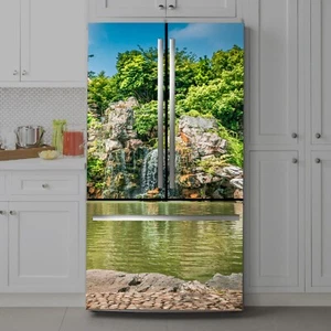 Fridge Wrap Vinyl Side by Side | French Door | Top Bottom Door Size: 36 x 70” - Picture 1 of 5