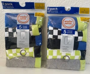 2 Packs of Boys Wonder Nation Cotton Boxer Brief Underwear 10 Pair Size L 10-12 - Picture 1 of 7