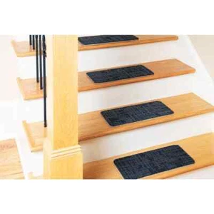 Stair Tread Cover Carpet Rug Peel and Stick Charcoal 8 In. X 18 In. (Set of 13) - Picture 1 of 12