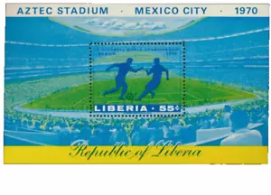 SOCCER World Football Championship Liberia #515 Mint NH Souvenir Sheet (Mexico) - Picture 1 of 1