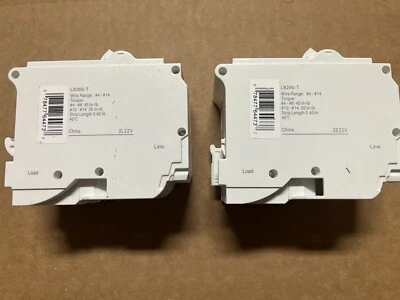 2 x Disyuntor térmico de rama estándar enchufable de 2 polos Leviton LB260-T 60A Foto 1 de 3