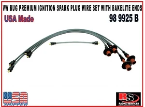VW BUG PREMIUM IGNITION SPARK PLUG WIRE SET WITH BAKELITE ENDS 98 9925 B - Picture 1 of 4