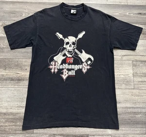 Vintage MTV Headbangers Ball 1991 Shirt Herren Gr. XL Skull Guitars Musik Schwarz - Bild 1 von 9