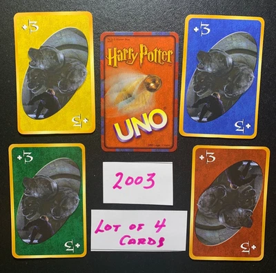 HARRY POTTER   UNO 2003  Lot of 4   Draw 3  Cards - Image 1 of 2