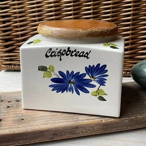 Toni Raymond Pottery Crispbread Jar Square Pot Hand Painted Mid Century - Picture 1 of 13