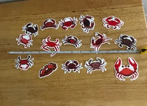 15 Colored Crab Printed Vinyl Decal Stickers Car SUV Cooler RV Tumbler 2.5” - Picture 1 of 2